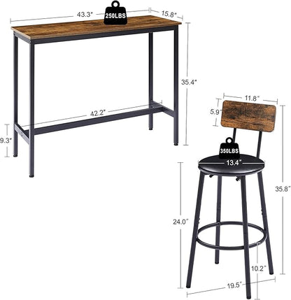 Pub Set Kitchen Dining Sets Home Bar Furniture Breakfast Nook Gatherings Counter Height Table and Chairs Compact Apartment Entertaining, Space Saving Bistro Set, Kitchen Island Seating with Stools