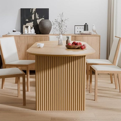 Casaphoria 67" Oval Dining Table, Modern Kitchen Table for 4-6, Farmhouse Style Large Table, Easy Assembly for Living Room, Kitchen and Bar, Natural Wood