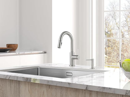 AguaStella AS32BN Brushed Nickel Bar Faucet or Prep Kitchen Sink Faucet with Pull Down Sprayer and Single Handle
