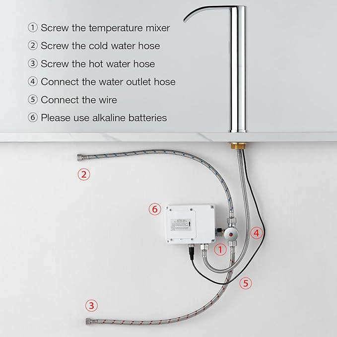 Charmingwater Touchless Bathroom Sink Faucet, Waterfall Vessel Bathroom Faucet with Automatic Sensor, Hands Free Sink Faucet, Tall Modern Lavatory Vanity Mixer Tap, Chrome