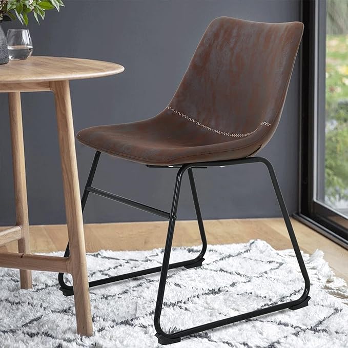 PayLessHere Dining Chairs Set of 2 Kitchen Chairs Living Room Chairs Counter Stools with Backs Leather Island (18 Inch)
