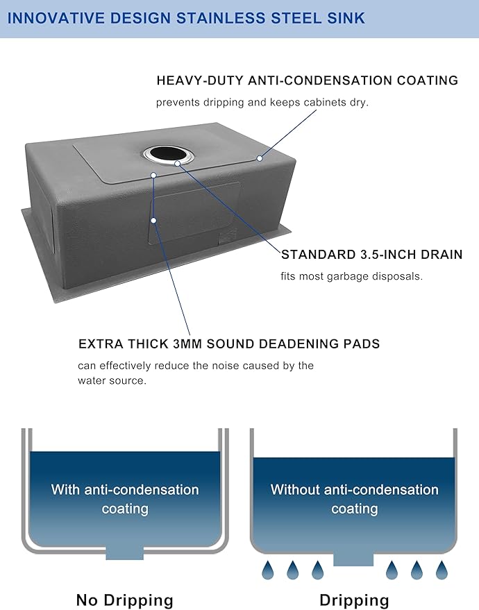 30 Inch Workstation Undermount Kitchen Sink with Overflow, 16 Gauge Stainless Steel Single Bowl Sink, 10 Inch Deep Sink with Dish Grid, Roll Drainer and Basket Strainer