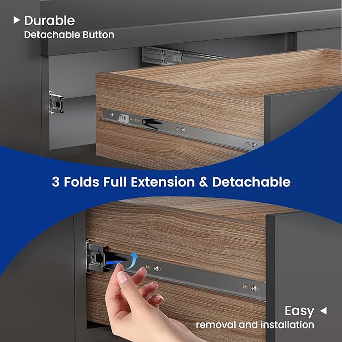 LONTAN 4 Pairs 18 Inch Heavy Duty Soft Close Drawer Slides - 100LB Load Capacity Full Extension Drawer Glides Side Mount Ball Bearing Dresser Cabinet Rails with Screws