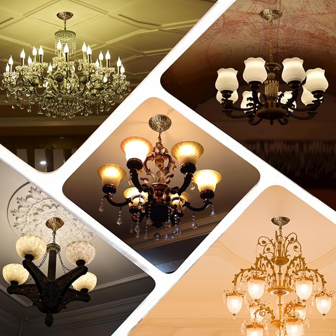 6.1'' Gold Canopy for Chandelier Pendant Light, Mounting Plate Kit for Ceiling Lights, Vintage Style