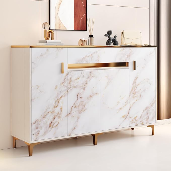 Wallercity White Gold Marble Contact Paper for Countertops Self Adhesive Peel and Stick Granite Wallapper Marble Wall Paper for Kitchen Counter Top Old Furniture Cabinets Shelf Liner Wrap 24''x315''