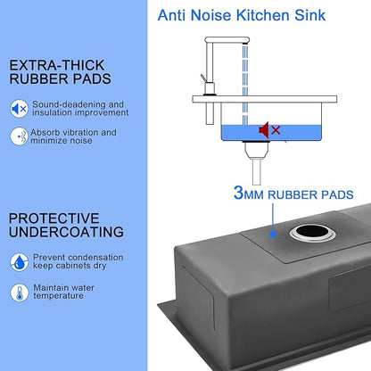 25-inch Workstation Kitchen Sink Drop In, 25x18 Inch 18 Gauge Stainless Steel Topmount Kitchen Sink Single Bowl with Cutting Board& Strainer