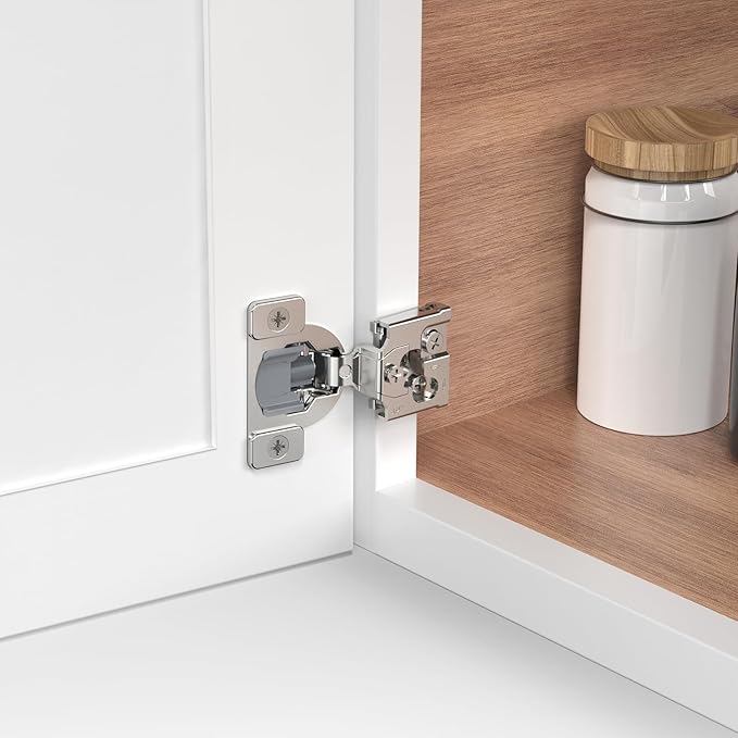 Chibery 50 Pack 3/4" Overlay 3D Soft Close Concealed Hinge for Face Frame Door, Self Closing Hinges, 105° Smooth Slow Close Quite, Hidden Stainless Steel Hinge for Kitchen Cabinet Door, Satin Nickel