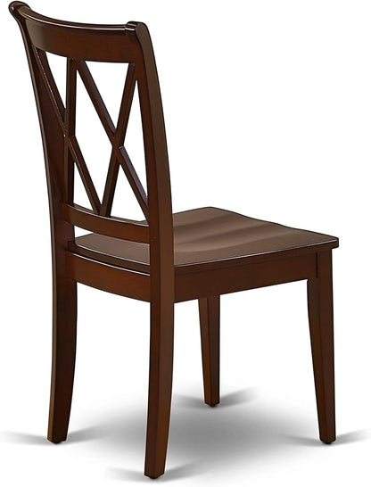 East West Furniture CACL6-MAH-W 6 Piece Dining Set Contains a Rectangle Solid Wood Table and 4 Kitchen Chairs with a Bench, 36x60 Inch, Mahogany