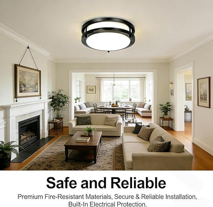 Drosbey 32W Dimmable LED Ceiling Light Fixture, Flush Mount Ceiling Lights for Kitchen, Bathroom, Bedroom, Hallway, 2700K/3000K/3500K/4000K/5000K Adjustable, 400W Equivalent, UL Listed