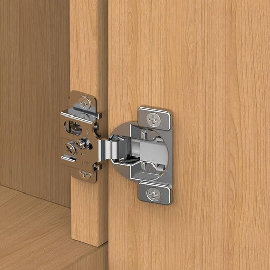Chibery 2 Pack 1/2" Overlay 3D Soft Close Concealed Hinge, Face Frame Door, Small Angle Slow Close, Self Closing Hidden Satin Nickel, 105° Concealed Stainless Steel Hinges for Kitchen Cabinet Door