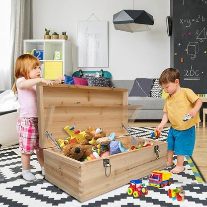 2 Pack | Soft Close Hinges for Toy Boxes, Wooden Chests, Cedar Storage, Trunks & Benches | Tension Adjustable Slow Down Chest Hinges | Also for Lift up Flip Doors.