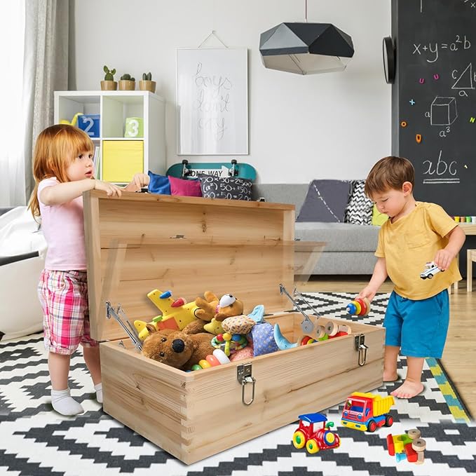 1 Pack | Soft Close Hinges for Toy Boxes, Wooden Chests, Cedar Storage, Trunks & Benches | Tension Adjustable Slow Down Chest Hinges | Also for Lift up Flip Doors.