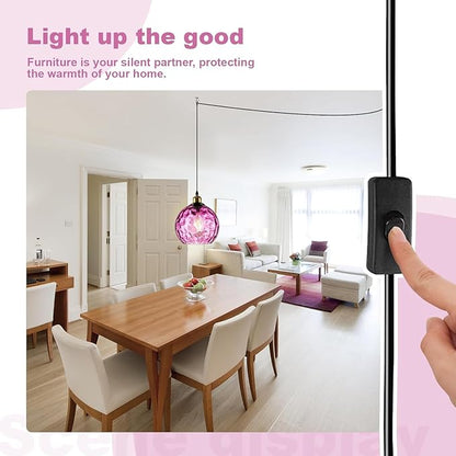 Purple Hanging Lights Plug in Pendant Lights Handblown Glsss Chandelier Plug in Light with Ceiling, Purple Glass Pendant Light for Kitchen Island, Dining Room, E26, No Bulb, 2 Pack