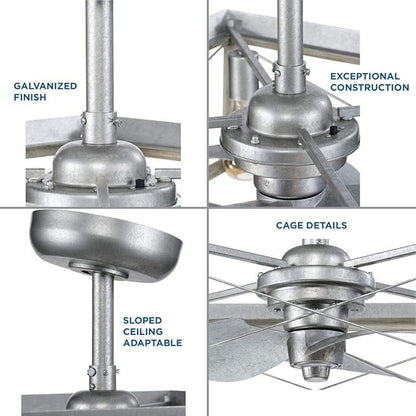 Briarwood Collection 22-Inch 3-Blade AC Motor Farmhouse Ceiling Fan Galvanized