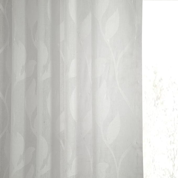 HPD Half Price Drapes Patterned Linen Sheer Curtain For Living Room 50 X 84 (1 Panel), Rod Pocket Window Curtains for Bedroom, Avignon Vine