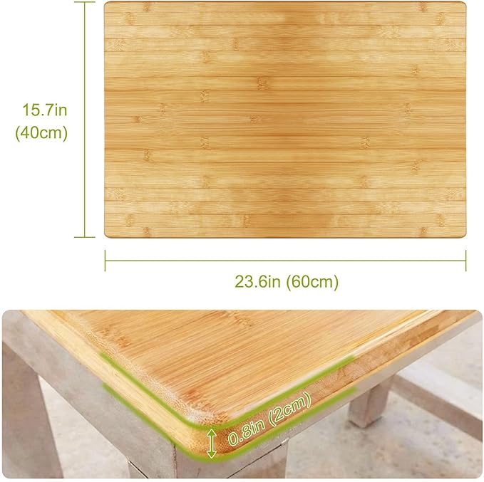 Universal Solid Wood Tabletop, DIY Multi-Purpose Desktop, Rectangular Countertop for Washer Stand, Shelf Board, Workbench & Dining Table, Compatible with Standing Desk Bases (23.6x15.7x0.8in)