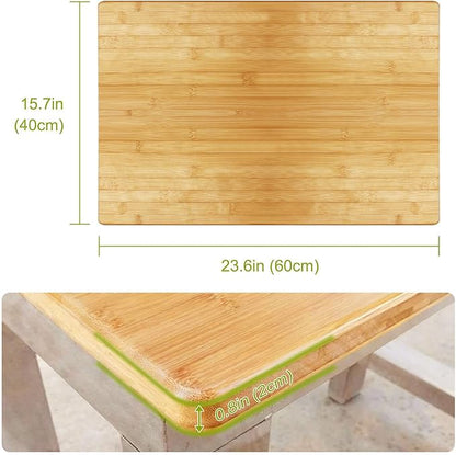 Universal Solid Wood Tabletop, DIY Multi-Purpose Desktop, Rectangular Countertop for Washer Stand, Shelf Board, Workbench & Dining Table, Compatible with Standing Desk Bases (23.6x15.7x0.8in)