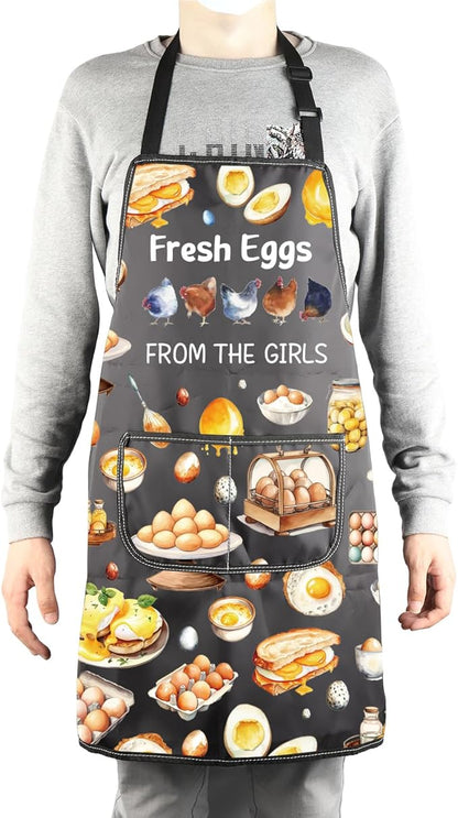 MBMSO Funny Chicken Aprons I Love My Chickens Gifts for Chicken Lover Chicken Farmer Gifts for Chicken Lady Farmhouse Apron