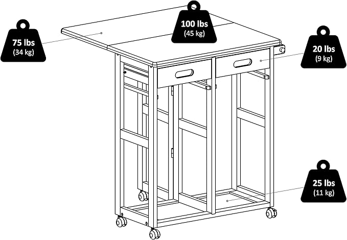 Winsome Suzanne Kitchen Table Set with Stools, 33" in Coffee, Convenient Sturdy Mobile Kitchen & Dining Room Table & Chairs with Storage for Small Spaces, Dorms, Apartments