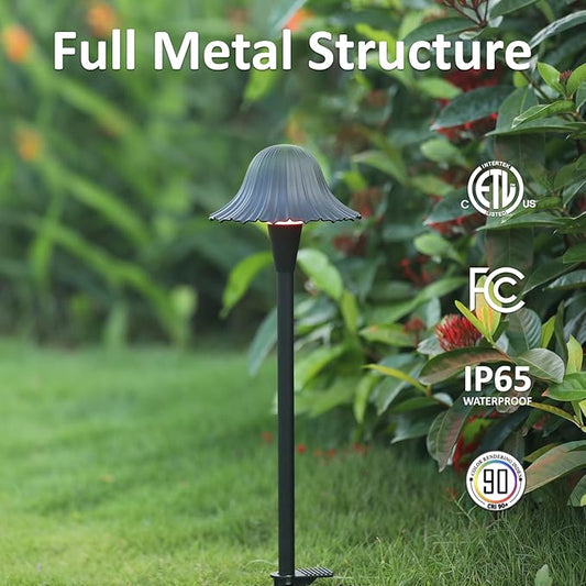 Low Voltage Color Changing Pathway Lights, 5W 12V Wired LED RGB Color Changing Landscape Lighting for Outdoor Garden Yard Pathway Path Walkway, High Pole, Heavy Duty, ETL, Black, 1PK
