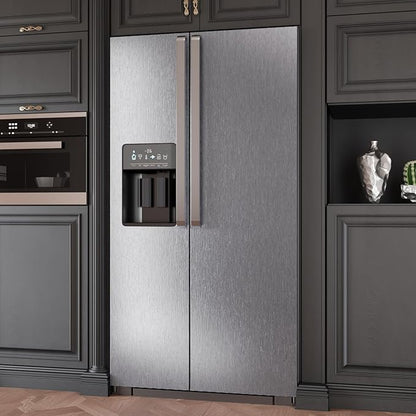 CRE8TIVE Brushed Silver Stainless Steel Contact Paper Peel and Stick Metallic Wallpaper for Kitchen 12"x354" Removable Self Adhesive Silver Contact Paper for Cabinets Waterproof Vinyl Backsplash Walls