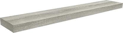 Ballucci Floating Shelf, 36" Wood Wall Shelf with Invisible Brackets for Bathroom, Living Room, Bedroom, Kitchen, Nursery, 6" Deep, Rustic Gray