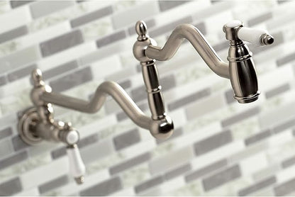 Kingston Brass KS2108BPL Bel Air Wall Mount Pot Filler, Brushed Nickel