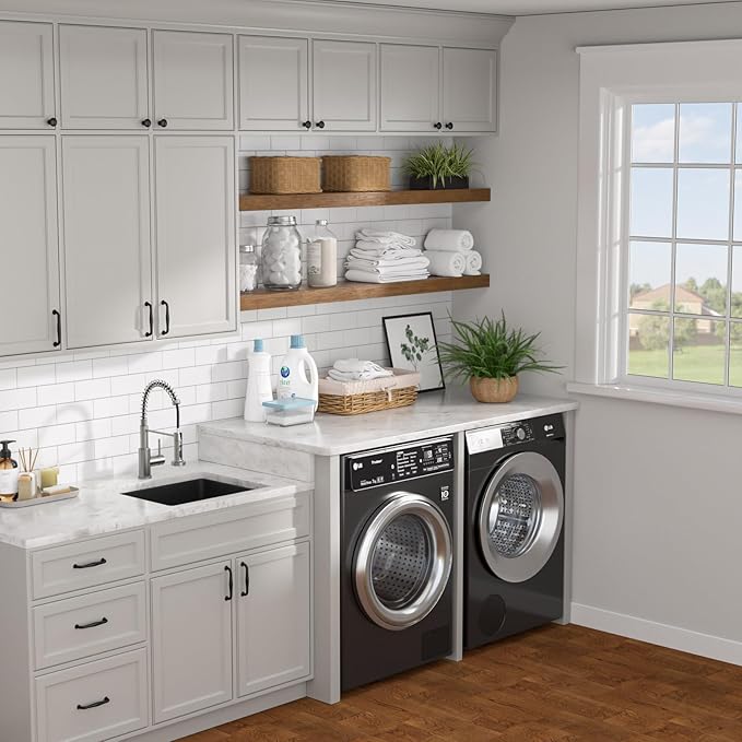21"x18"x12" Undermount Laundry Sink - 12" Deep Granite Composite Laundry Room Sink, Matte Black Classic Quartz Under Counter Single Bowl Extra Deep Utility Sinks #TLGU-145