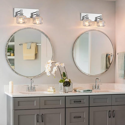 Chrome Vanity Light 2 Lights Vanity Lights for Bathroom Light Fixtures(13.3inches in Length)