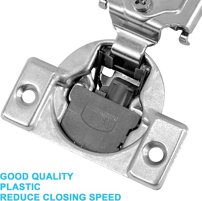 3/4 Inch Overlay Soft Close Cabinet Hinges, 20 Pack Slow Soft Close Hinges for Kitchen Cabinets Satin Nickel Hidden Self Closing Kitchen Cabinet Hinges for Cupboard