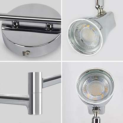 DLLT Modern LED Track Lighting Kit-6 Lights Adjustable Decorative Track Light Fixture, 6 Way Flush Mount Ceiling or Wall Spotlight for Kitchen, Dining Room, Hallway, Bedroom, Warm Light, Silver
