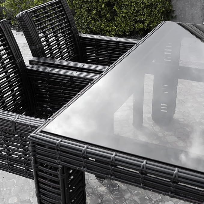 Dulles Glass 24 inch Square Glass Table Top - Tempered - 3/8" Thick Glass Surface, Safe Flat Polished, Radius Corners, Multipurpose for Dining Table, Patio, Coffee and End Table