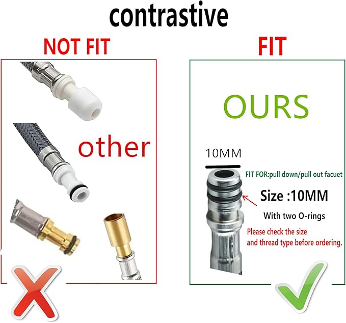 Pull Down Kitchen Faucet Hose Replacement M15*1MM X G1/2,(360 Rotatable) With Quick Connect, 59-Inch for Pluggable Nylon Hose,Compatiblity for WOWOW,OWOFAN,FORIOUS,APPASO,WEWE facuet parts