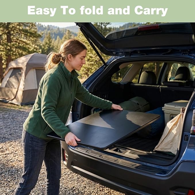 3ft Rectangular Folding Table for All-Occasion, Foldable Table with HDPE Tabletop and Steel Legs, Durable and Stable Small Folding Table, Perfect for Camping, Picnic, Party, Indoor & Outdoor, Black