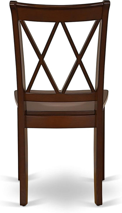 East West Furniture CACL6-MAH-W 6 Piece Dining Set Contains a Rectangle Solid Wood Table and 4 Kitchen Chairs with a Bench, 36x60 Inch, Mahogany