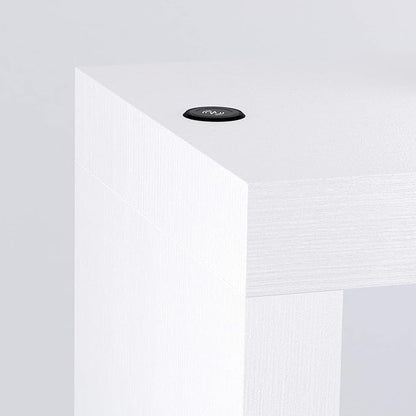 Mobili Fiver, Evolution High Table with Wireless Charger 47.2 x 23.6 in, Ashwood White, Made in Italy