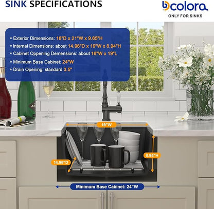 Dcolora 21 In. Black Granite Composite Small Kitchen Sink, Single Bowl Workstation Undermount Prep Sink, Quartz Bar Sink, 21"x18"x9.65" #DC-GBUS25472