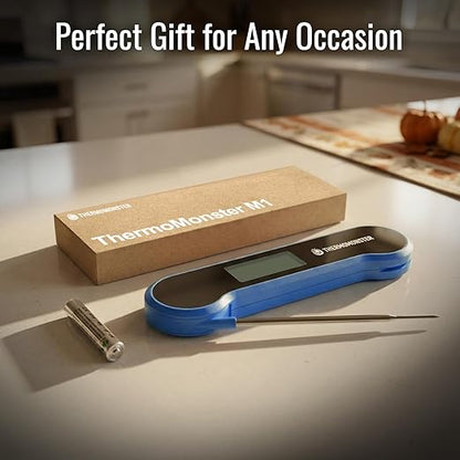 0.5 Sec Instant Read Meat Thermometer Digital with ±0.5℉ Precision, Food Thermometer for Cooking Kitchen Gadgets, Oven Grill Candy BBQ Essentials Accessories, Gifts for Him Dad Men Birthday, Blue