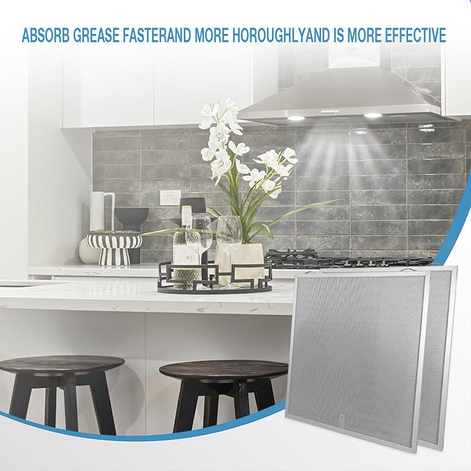 2 Pack S99010430-003 Grease Range Hood Filters 15-3/4" X 16-7/8" X 3/8" Compatible with Broan Range Hood Filter, Aluminum Filter, Replaces 99010430-003 AP6261942