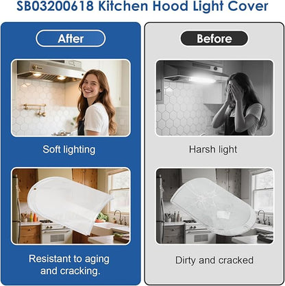 SB03200618 Range Hood Light Diffuser Lens Cover Replacement Compatible with Broan Kenmore RM50000 23350363200, SB03200618 Range Hood Light Cover Replace 03200618 B03200618