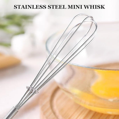 NileHome Mini Whisks Stainless Steel Whisk Set 5" 7" 7"Kitchen Small Wisk Balloon Wire Tiny Whisks for Cooking, Whisking, Blending, Beating, Stirring 3 Pack