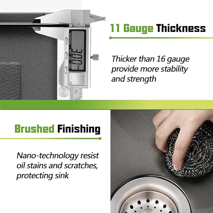 Black Kitchen Sink, 33x19 Inch Stainless Steel Drop In Modern Large Single Bowl Topmount Kitchen Sink Gift Combo-SS Grid,Silicon Mat, Drain Strainer Set Compatibility With Various Kitchen&Bar Styles
