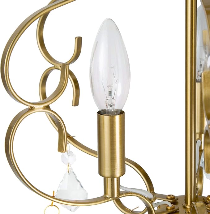 KSANA Crystal Chandelier, Chandelier Light Fixture with K9 Crystal, Modern Pendant Lighting for Kitchen Island, Dining Room and Bedroom, 13’’ D x 18’’ H