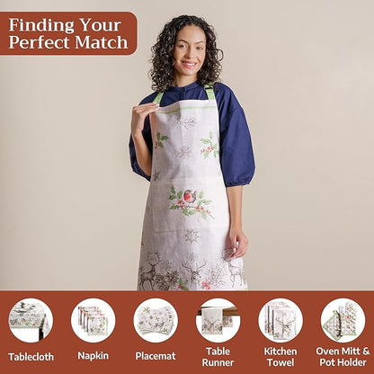 Maison d' Hermine 100% Cotton Apron for women with Pocket Kitchen Chef Apron for Men Cooking Mothers Day Gifts