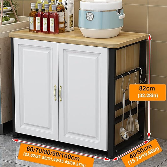 Kitchen Pantry Cabinet, Small Storage Cabinet, Kitchen Island,Buffet Cabinet with Storages, Large Storage Home Preparation Table Metal Bracket Sturdy and Stable Countertop(70x50cm/27.56x19.69in)
