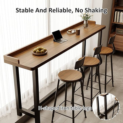 Rustic Bar Height Table - Long Narrow Counter Table for Kitchen, Living Room, Coffee Shop & Small Spaces - Tall Island Table, Perfect for Foyers & Window Areas -
