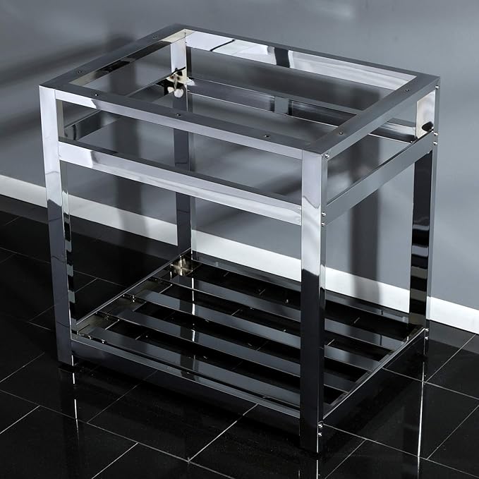 Kingston Brass VSP3122A1 Fauceture 31-Inch x 22-Inch Steel Console Sink Base, Polished Chrome