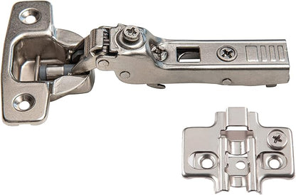 Soft Close Cabinet Hinge Set. 10 Frameless Half Overlay Cabinet Hinges for Kitchen Cabinets with Adjustable Closing Speeds.