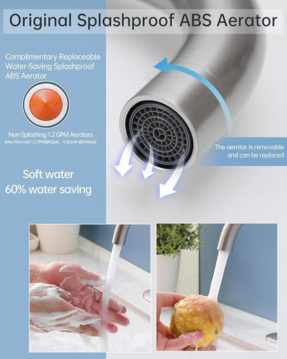 Fransiton Bathroom Faucets, Bar Sink Faucet Single Hole for Bathroom Kitchen Campers with Pop-Up Drain Hose, Suitable for Farmhouse Vanity Lavatory