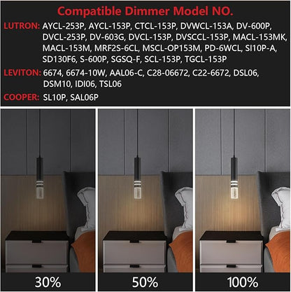 Pendant Lights Kitchen Island, Crystal Pendant Light Fixtures Mini 6W LED Modern Kitchen Pendant Lighting Over Sink and Living Room and Bedroom (Black 2-Pack)